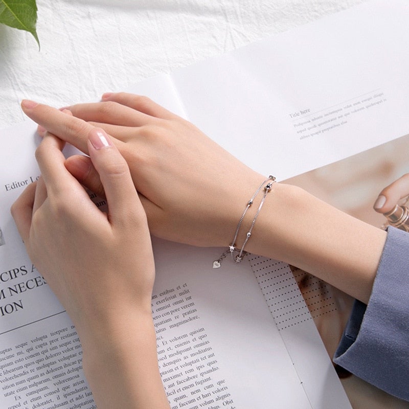 Double Layer Star Charm Bracelet