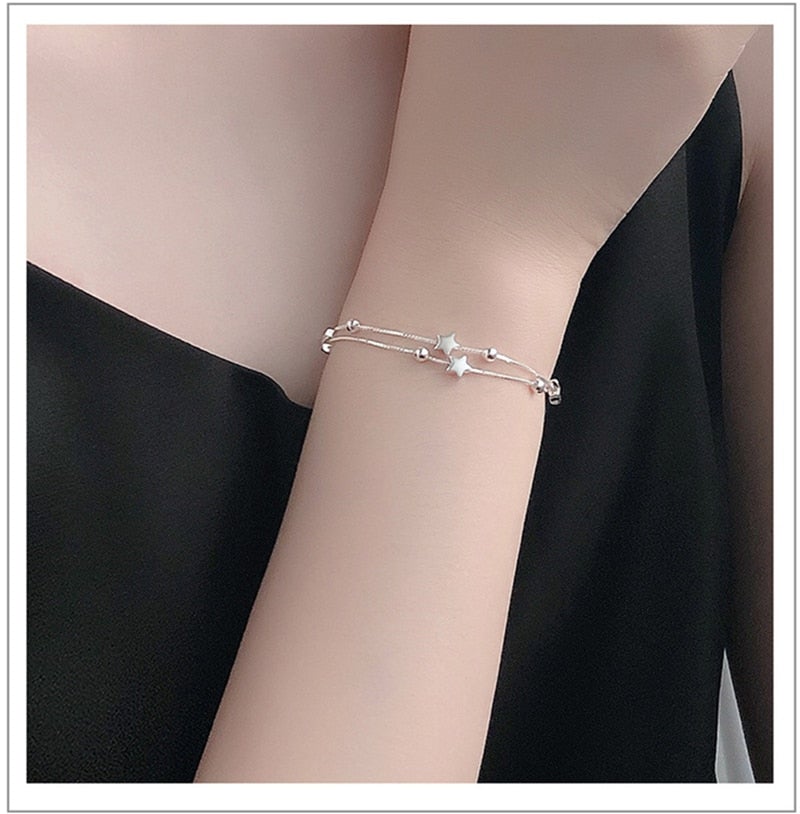 Double Layer Star Charm Bracelet