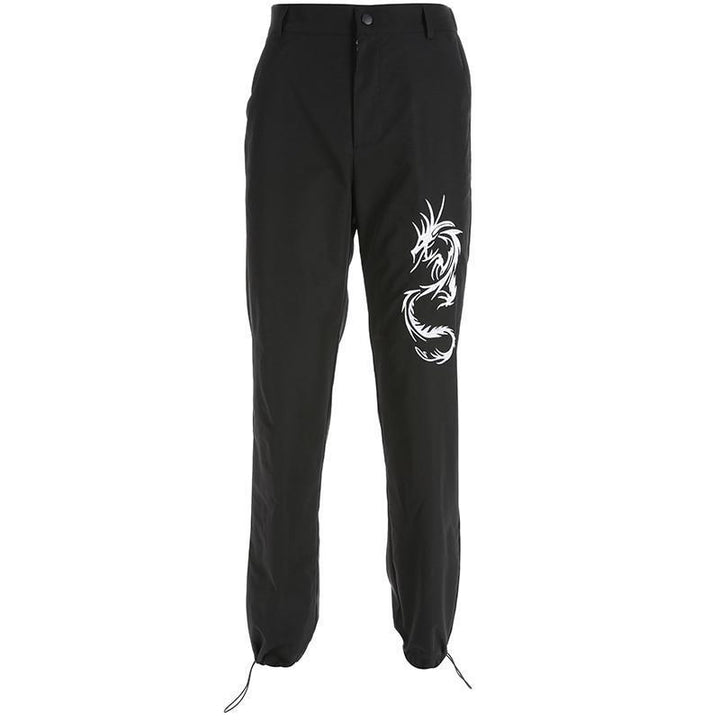 Dragon Embroidery Cargo Pants - Cargo Chic