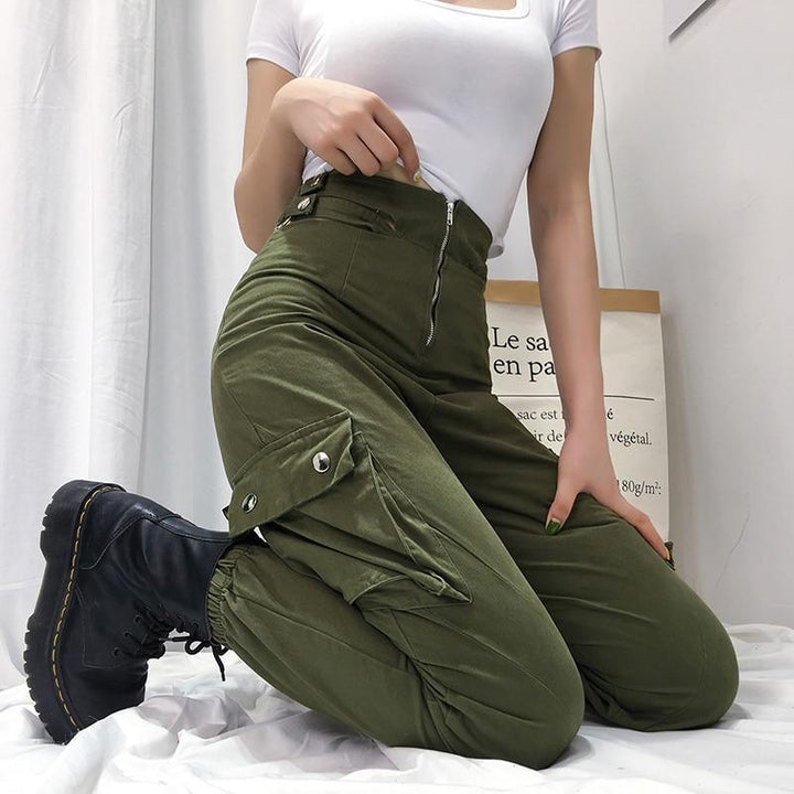 Dual Snap Waist Pants - Cargo Chic