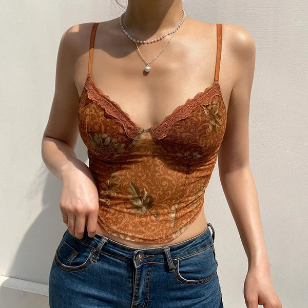 Floral Lace Crop Top - Cargo Chic