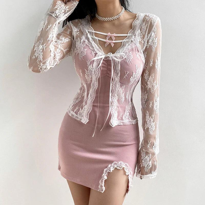 Floral Lace See Through Top - Cargo Chic