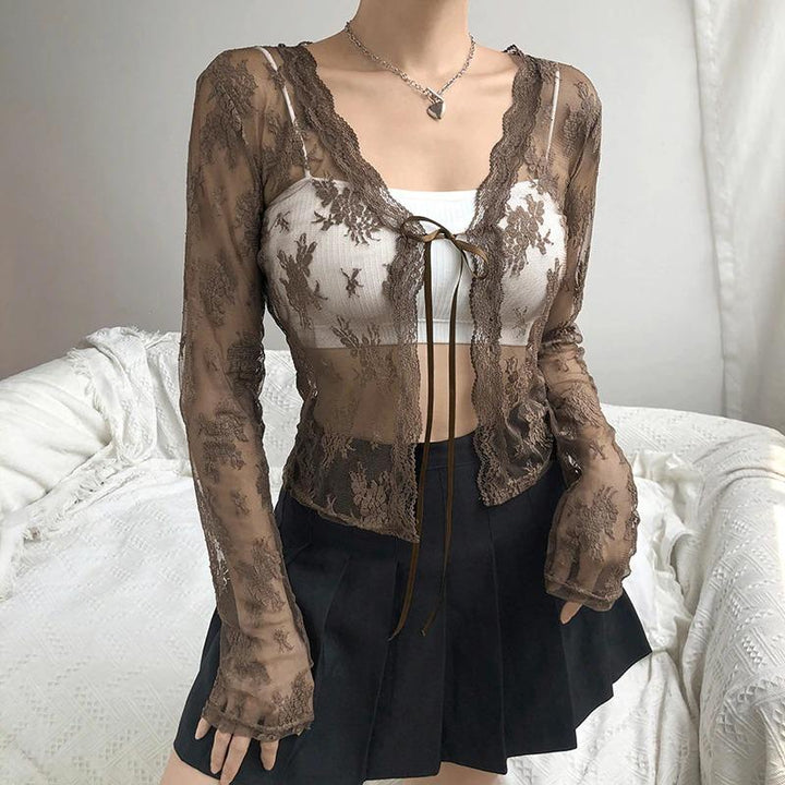 Floral Lace See Through Top - Cargo Chic