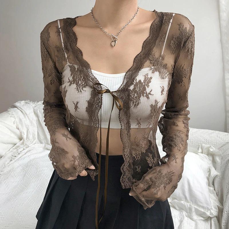 Floral Lace See Through Top - Cargo Chic