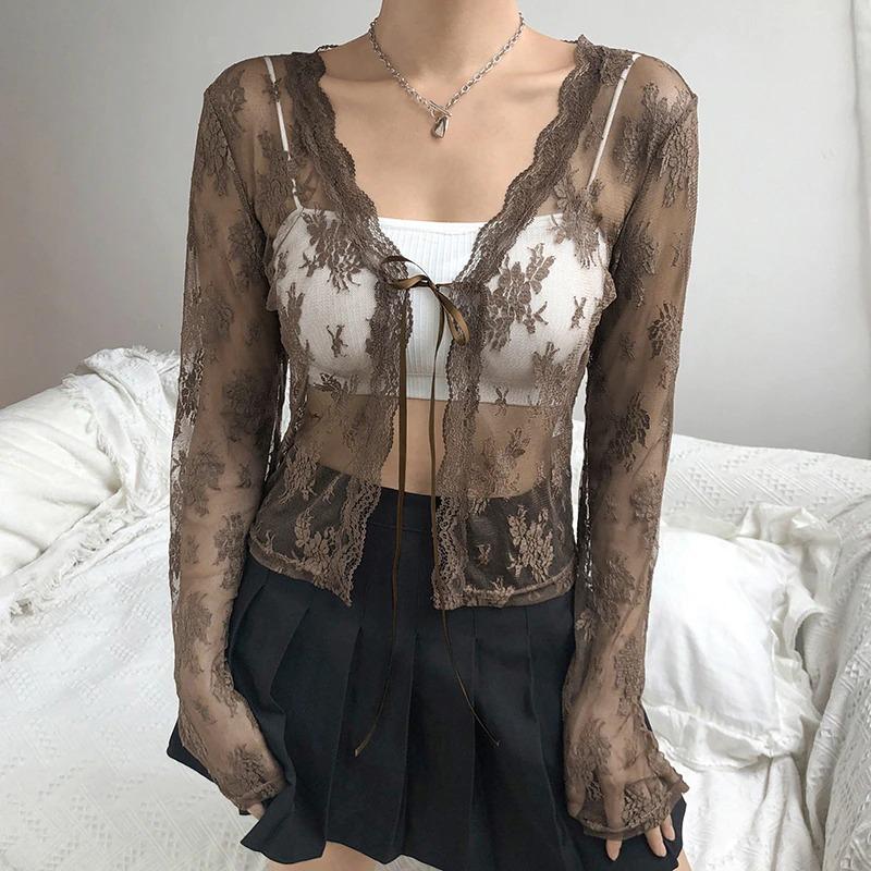 Floral Lace See Through Top - Cargo Chic
