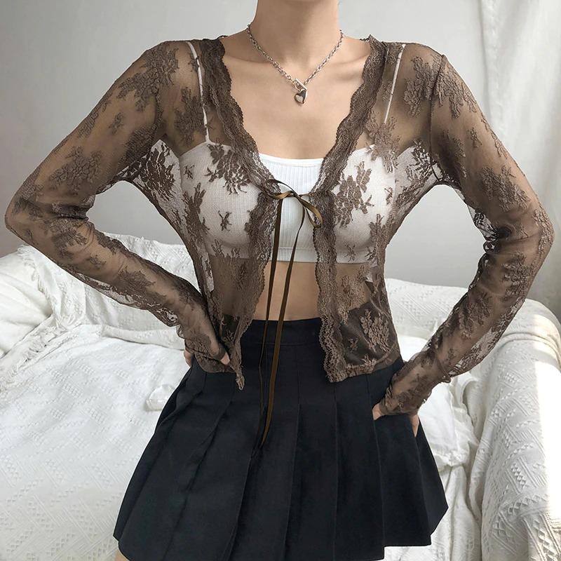 Floral Lace See Through Top - Cargo Chic