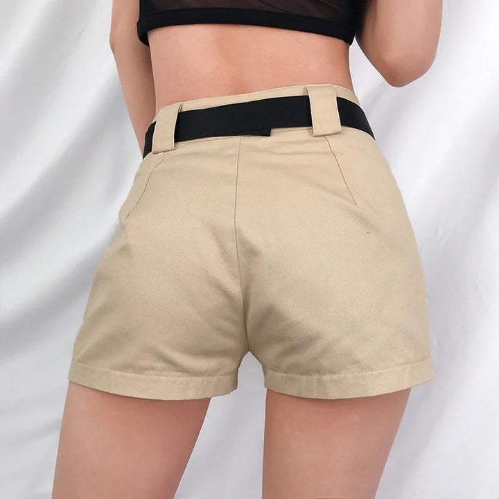 Front Pockets Ribbon Cargo Shorts - Cargo Chic