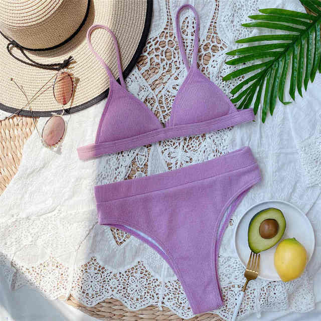 High Waist Ribbed Bikini
