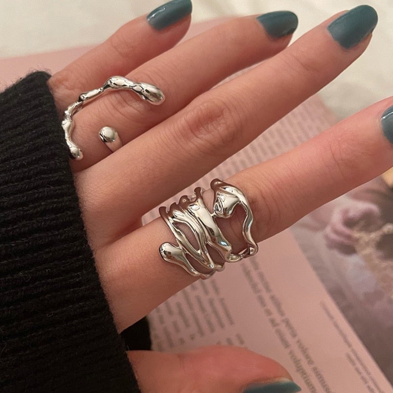 Irregular Hollow Retro Ring