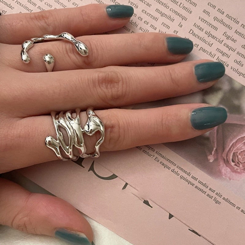 Irregular Hollow Retro Ring