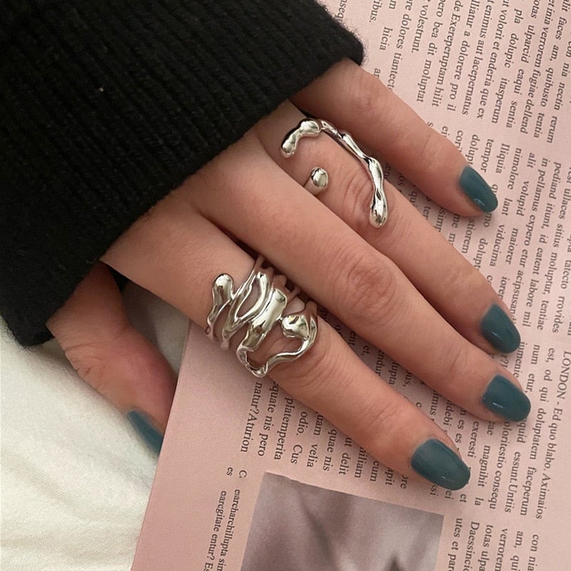 Irregular Hollow Retro Ring