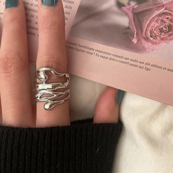 Irregular Hollow Retro Ring