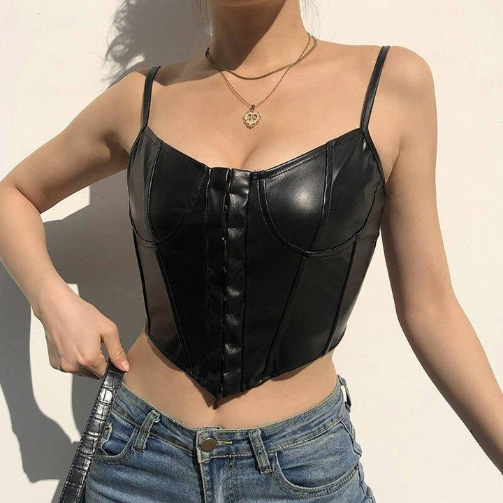 Leather Corset Top - Cargo Chic
