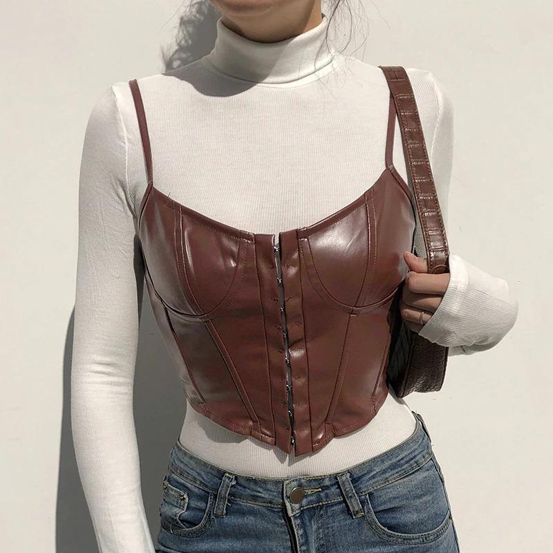 Leather Corset Top - Cargo Chic