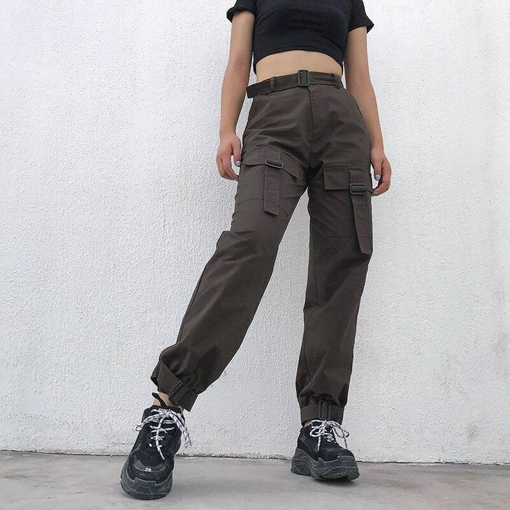 Multi Adjusted Belted Cargo Pants - Cargo Chic