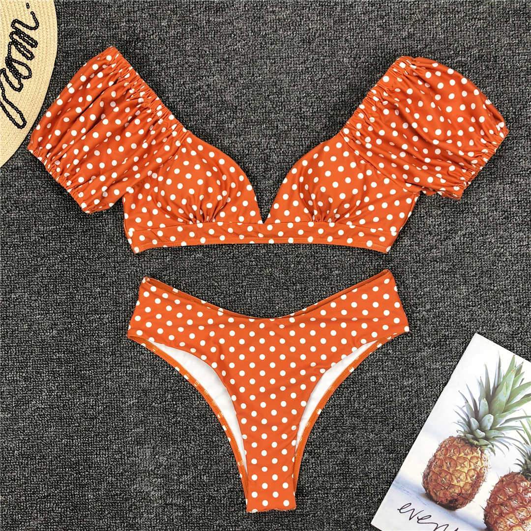 Polka Dots V Neck Bikini