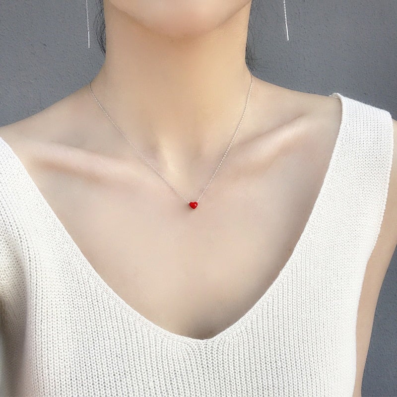 Red Heart Pendant Necklace
