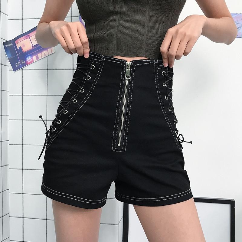 Side Laces Zipper Shorts - Cargo Chic