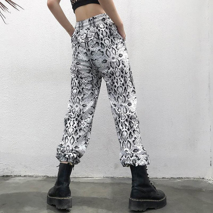 Snake Print Sweat Pants - Cargo Chic